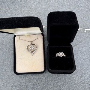 Kay Silver Heart Pendant Necklace and Ring Set